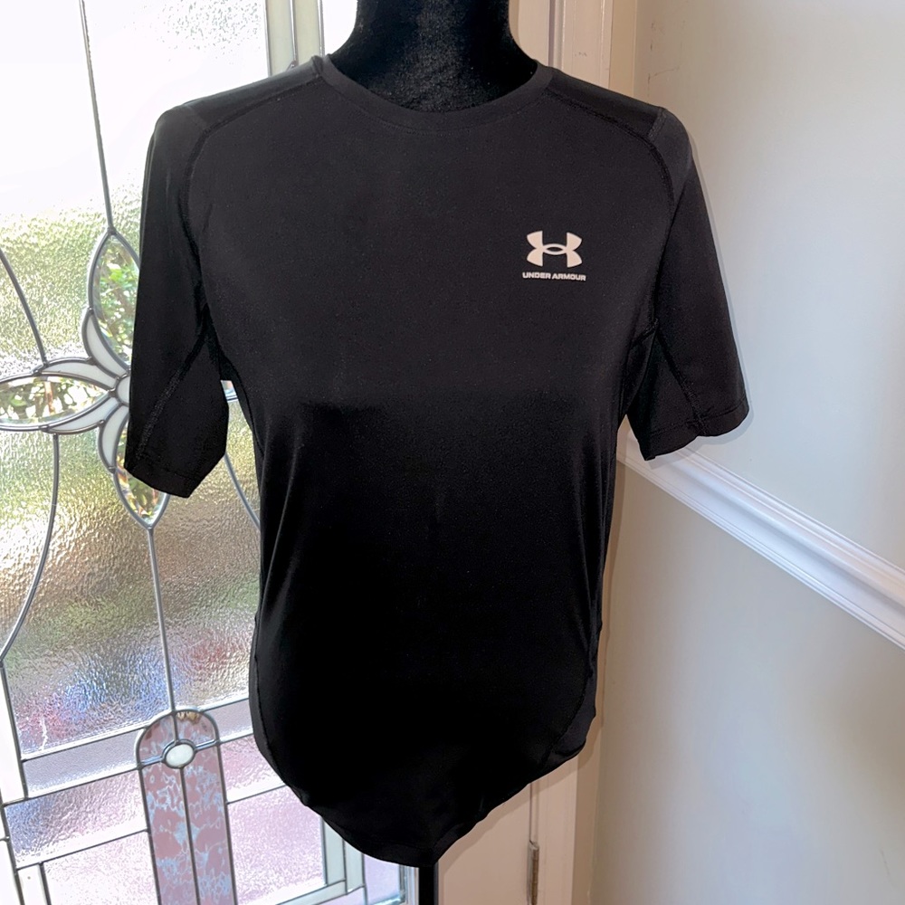 UNDER ARMOR HEAT GEAR | LARGE | Black Compression Tee-Shirt